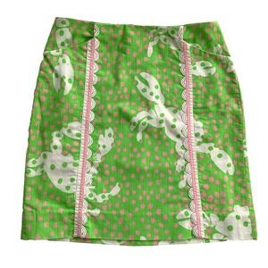 Lilly Pulitzer Originals Roslyn Skirt Not So Crabby Polka Dot Lace sz 2 0 XS
